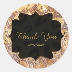 Adesivo Beige Sandy Shimmer Leopard Imprime o Favor do Gla