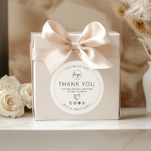 Adesivo Beige Sticker with Logo Obrigado pelo seu pedido