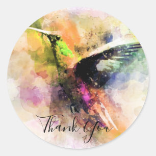 Adesivo Beija-flor aquarela obrigado