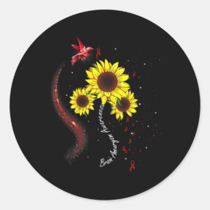 Adesivo Beija-flor Borgonha Girassol Aneurisma Cerebral Co