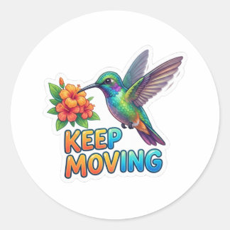 Adesivo Beija-flor Continue se Movendo - Design Motivacio