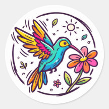 Beija-flor de desenho animado vibrante