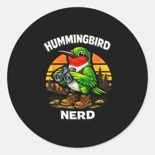 Adesivo Beija-flor nerd divertido observação de aves vinta