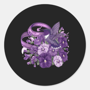 Adesivo Beija-flor Pensamento Floral Fita Roxa Heimerheime