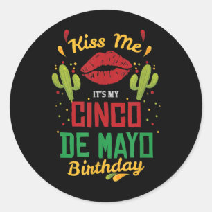 Adesivo Beija-Me O Meu Cinco De Mayo Birthday Festa