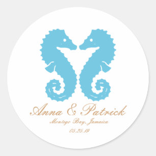 Adesivo Beijando o casamento de praia do Cavalo