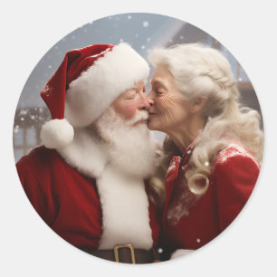 Adesivo Beijando o Sr. e a Sra. Papai Noel