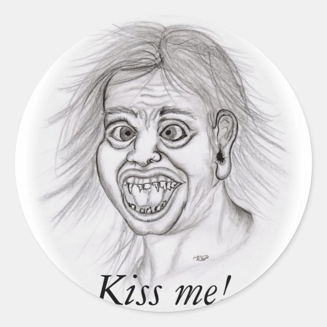 Adesivo Beije-me! - Bleistiftzeichnung (Frente)