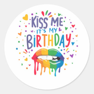 Adesivo Beije Me É Meu Aniversário