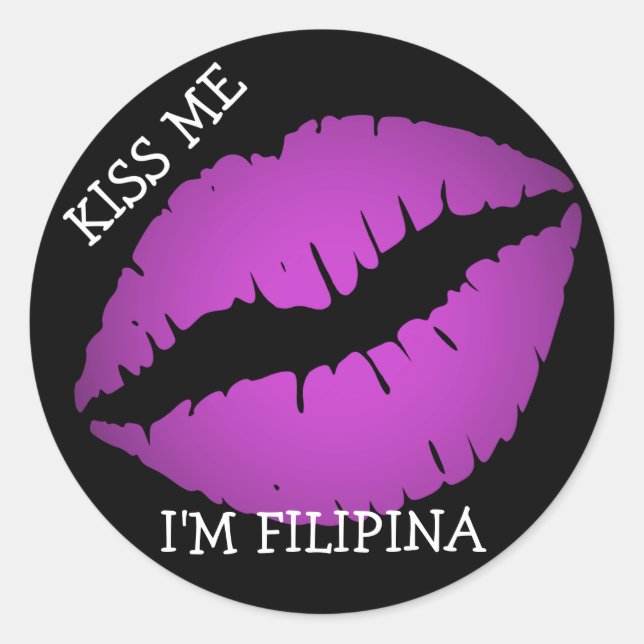 Adesivo Beije Me, Eu Sou Filipina (Frente)