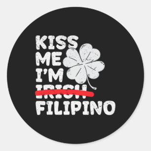 Adesivo Beije Me Eu Sou Filipino Engraçado Dia de São Patr