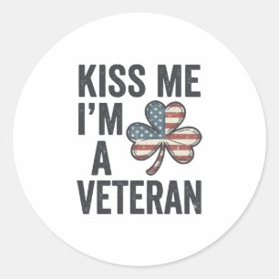 Adesivo Beije Me Eu Sou Um Veterano Camisa Desenho Shamroc