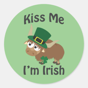 Adesivo Beije-me que eu sou iaque irlandês