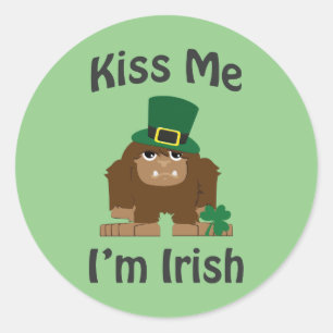 Adesivo Beije-me que eu sou irlandês bigfoot
