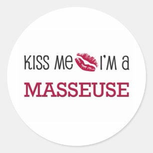 Adesivo Beije-me que eu sou um MASSEUSE