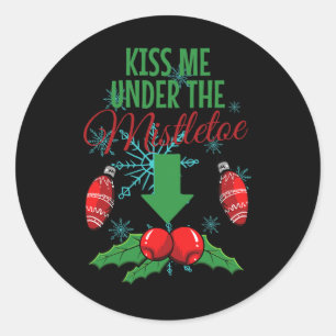 Adesivo Beije-Me Sob O Mistletoengraçado Natal Para Adulto