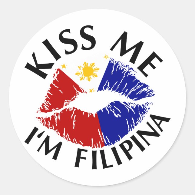 Adesivo Beije-me Sou Filipina (Frente)