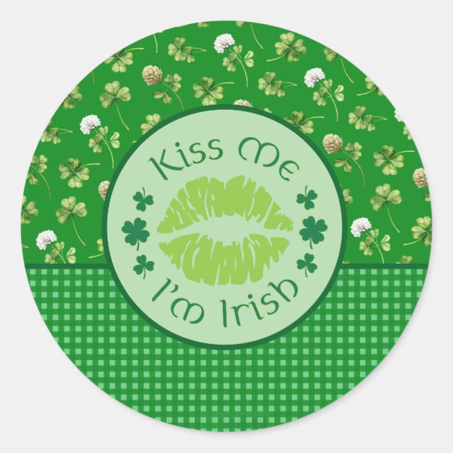 Adesivo Beije-me, sou irlandês (Frente)