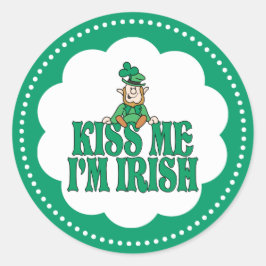 Adesivo Beije-me Sou Irlandês Pequeno Leprechaun