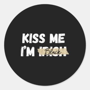 Adesivo Beije Me Sou Irlandês Preto Engraçado Retro Dia de