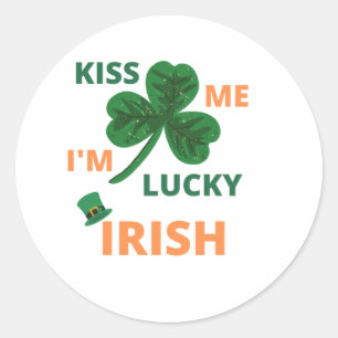 Adesivo Beije-me, sou irlandês sortudo