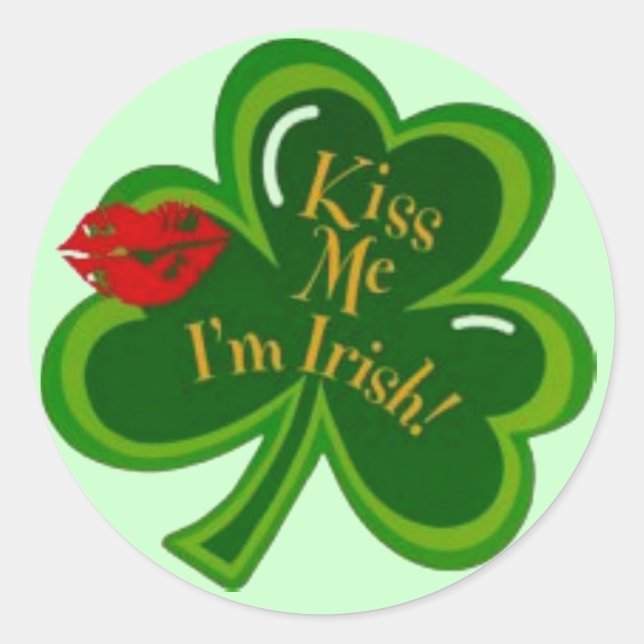 Adesivo Beije-me Sou o Irish Sticker (Frente)