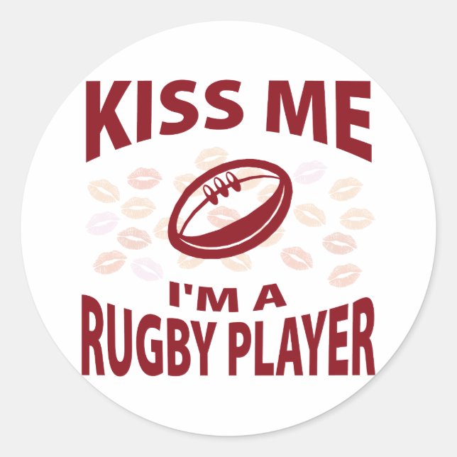 Adesivo Beije-me, sou um jogador de Rugby (Frente)