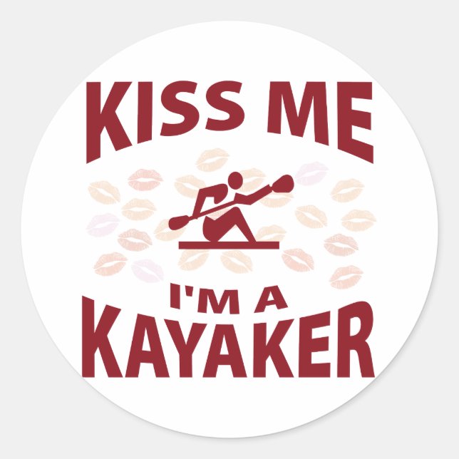 Adesivo Beije-me Sou um Kayaker (Frente)