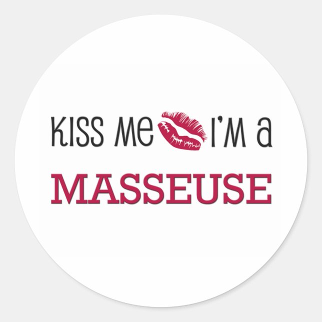Adesivo Beije-me, sou um MASSEUSE (Frente)