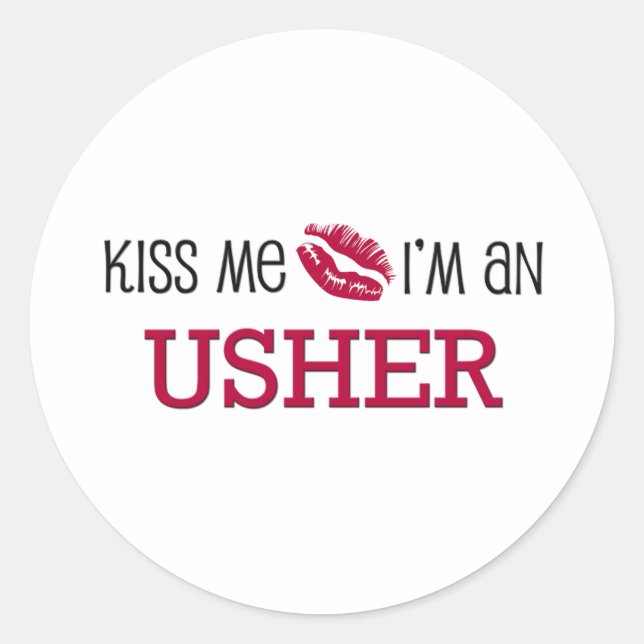 Adesivo Beije-me, sou um USHER (Frente)
