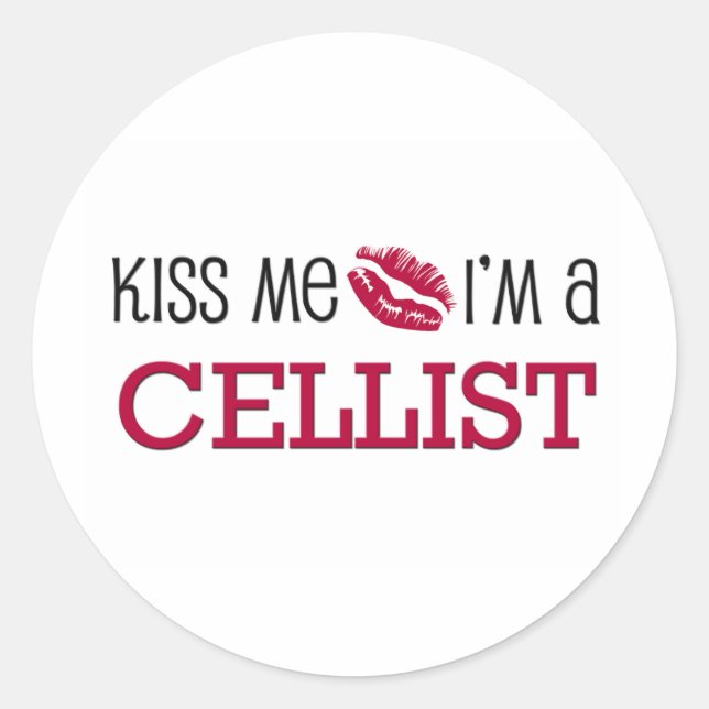 Adesivo Beije-me, sou uma CELLIST (Frente)