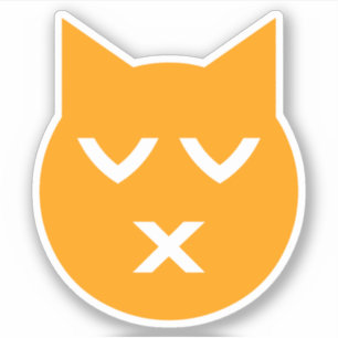 Adesivo Beijo com o gato fechado de Emoji dos olhos