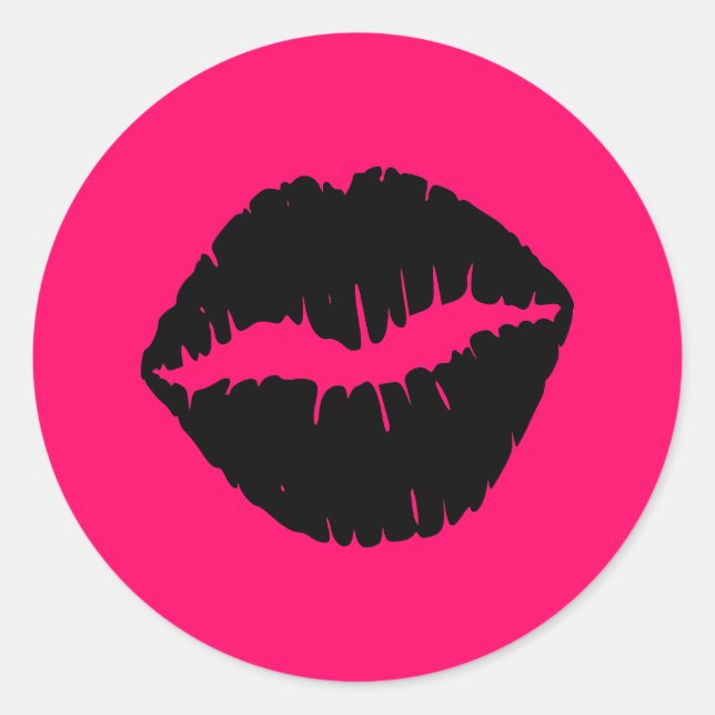 Adesivo Beijo Cor-de-Rosa e Preto (Frente)