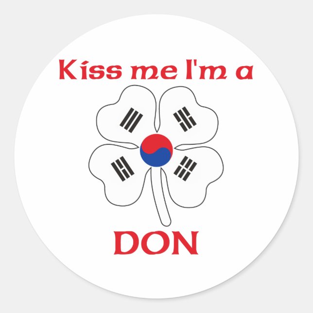 Adesivo Beijo coreano personalizado Eu sou Don (Frente)