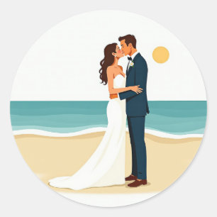 Adesivo Beijo de Casamento de Praia