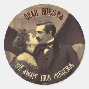 Adesivo Beijo de Vampiro Vintage Drácula Beijando Hallowee