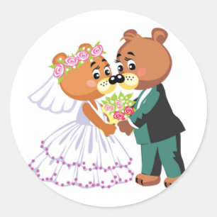 Adesivo Beijo dos ursos de ursinho do casamento