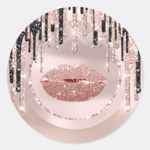 Adesivo Beijo Maquiagem Labial Artista Gota Rosa Glam Wow