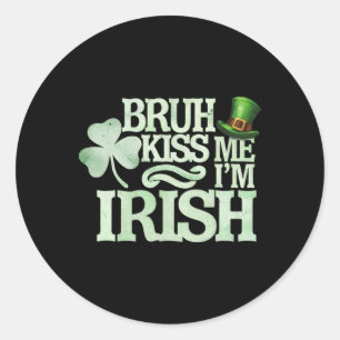 Adesivo Beijo Me Eu Sou Irlandês Engraçado Beijo Dia de Sã