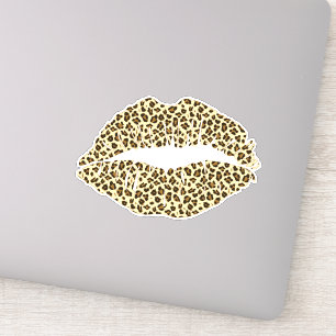 Adesivo Beijo na moda do impressão do leopardo - contorno