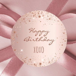 Adesivo Beijos de poeira de ouro de rosa de aniversário ab