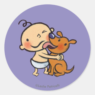 Adesivo Beijos do filhote de cachorro para o bebê