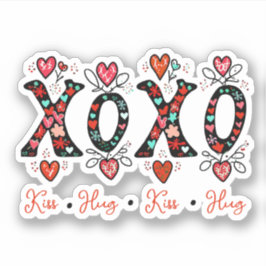 Adesivo Beijos e abraços doodle arte valentine