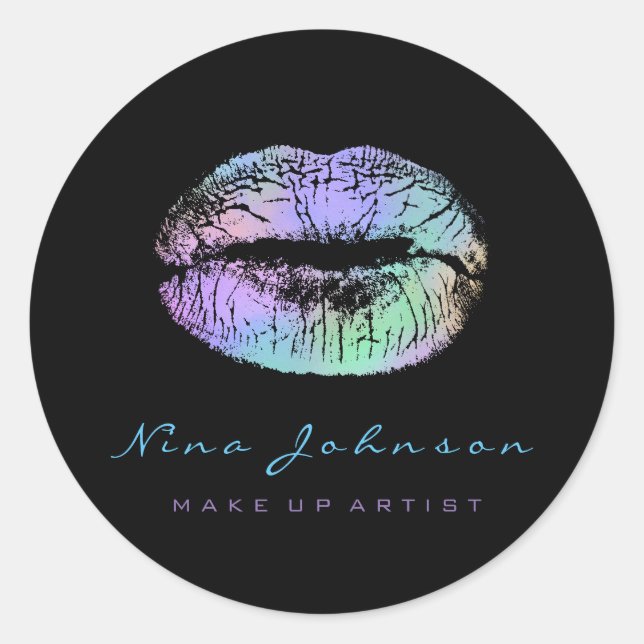 Adesivo Beijos Lábios Makeup Artista Bela Bela Mint Lipsti (Frente)