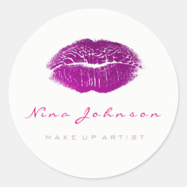 Adesivo Beijos Lábios Makeup Beauup White Fuchsia Rosa
