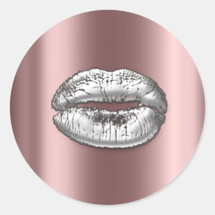 Adesivo Beijos Lábios Silver Rosa Makeup Artist Beaust Met