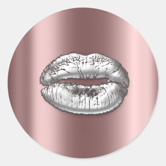 Adesivo Beijos Lábios Silver Rosa Makeup Artist Beaust Met (Frente)