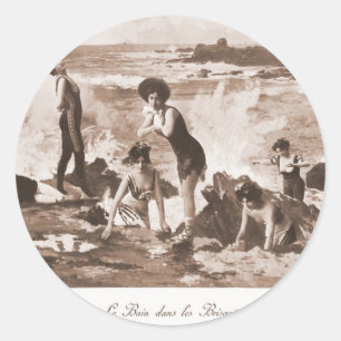 Adesivo Beira-mar francês da mulher do Victorian das