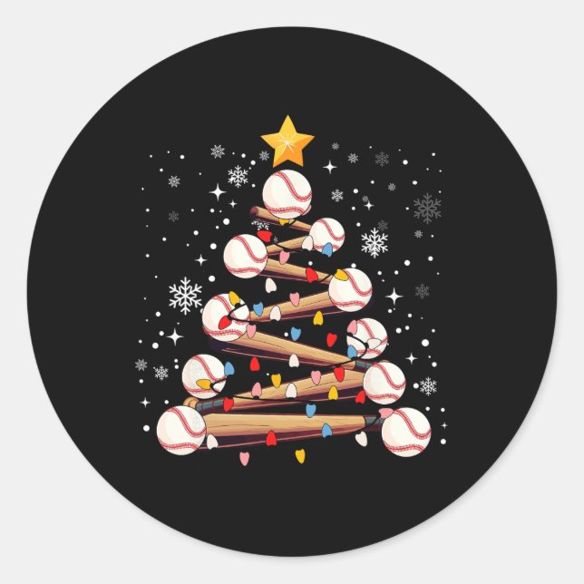 Adesivo Beisebol Árvore de Natal Light Xmas Baseball Boys  (Frente)