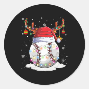 Adesivo Beisebol Ball Santa Hat Reindet À Luz De Natal